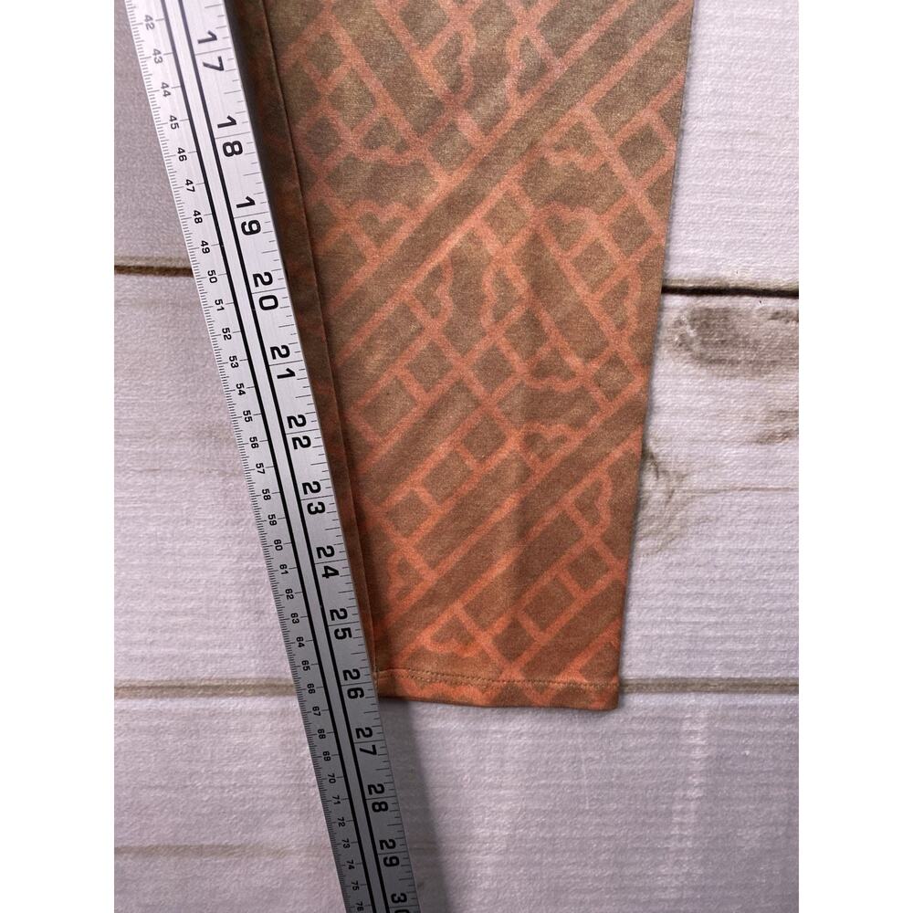 Soft Surroundings Pull On Legging L Green Ombre Geometric Ankle Stretch NWT - Picture 3 of 11